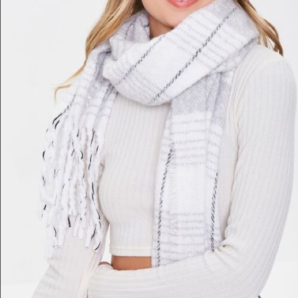 MADEWELL PLAID TASSEL SCARF